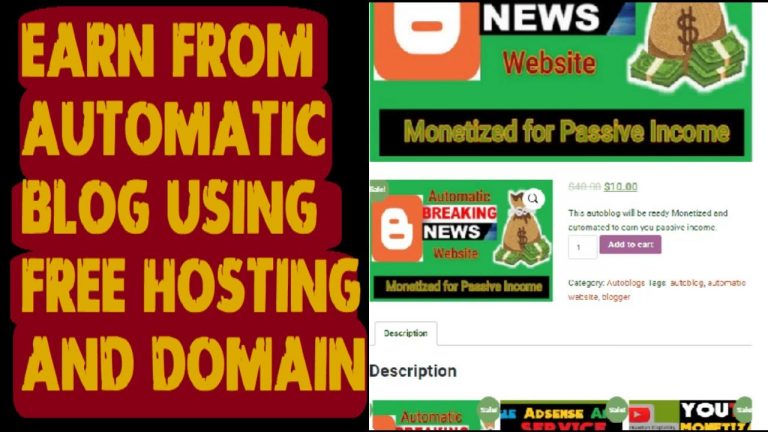 Earning from an Automatic Blog that uses free blogspot hosting and domain