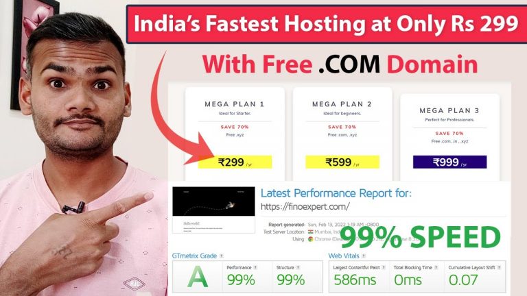 India’s Fastest SSD Web Hosting at Only Rs 299 With Free .COM Domain 2022 | Limited time offer!