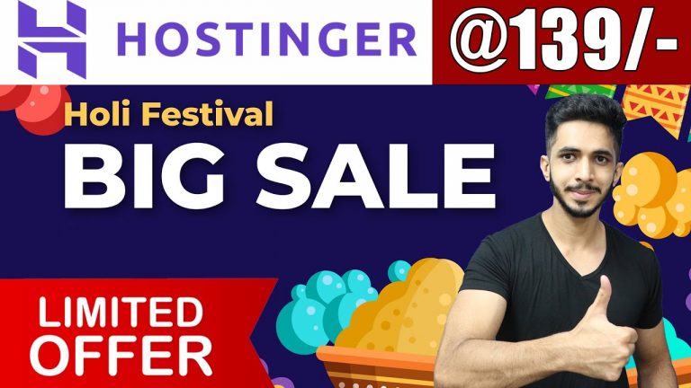 Hostinger Holi Sale (2022) Premium Web Hosting @139 rs P.M