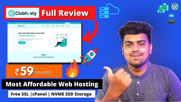 ClubHosty Hosting ReviewMost Affordable Web HostingNVME SSD + Free SSL from @Rs.59 Only