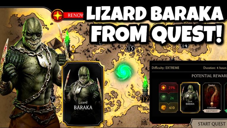 Lizard Baraka From Quest. Can We Get Lizard Baraka From Quest Mode. MK Mobile Netherrealm Quest