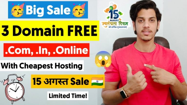 3 Domain Name Free (.Com, .in, .Online) With Cheapest Hosting – Independence Day Sale