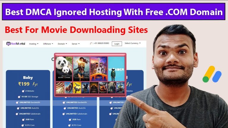 India’s Best DMCA Ignored Hosting With Free .COM Domain | Best For Movie Downloading Sites 2022