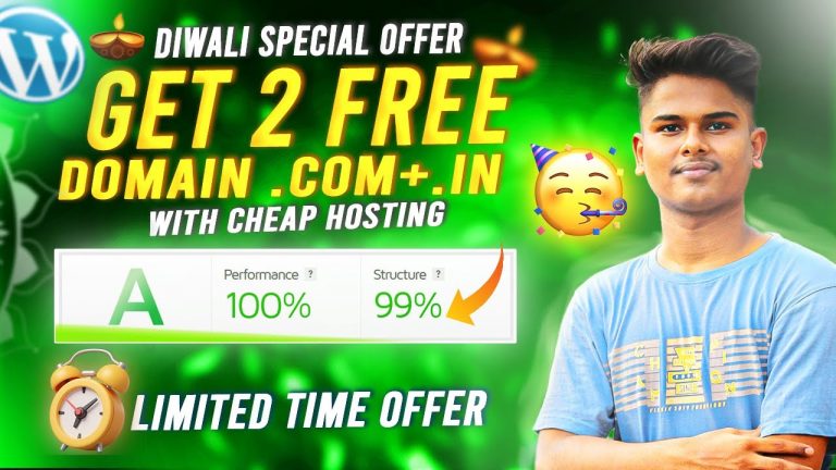 Get 2 Domain Free (.Com, .in) With Cheapest Hosting | Diwali Limited free .com domain Offer |