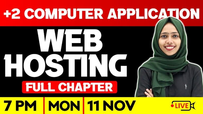 Plus Two Computer Application | Web Hosting | Full Chapter | Exam Winner