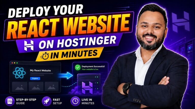 Deploy a React Website on Hostinger in MINUTES