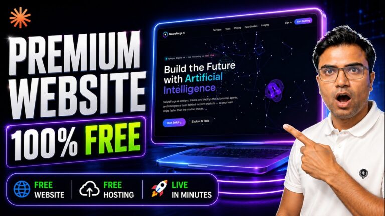 Build a Premium Animated Website for FREE with Claude AI | Free Hosting & Live Deployment